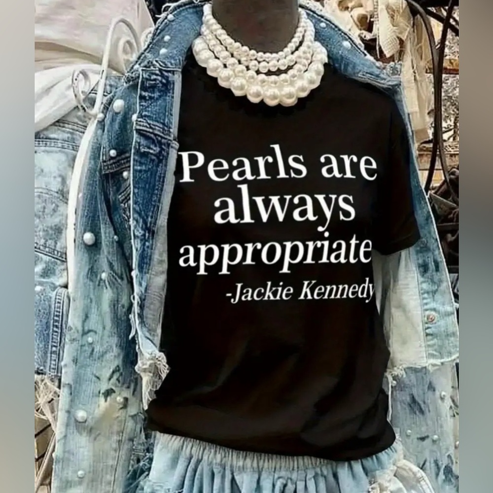 Pearls are always appropriate BLACK size SM Medium or Large